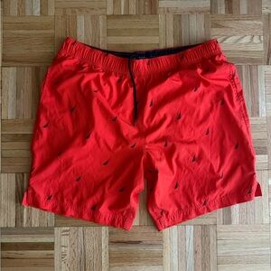 Nautica Men's Red Swim Trunks